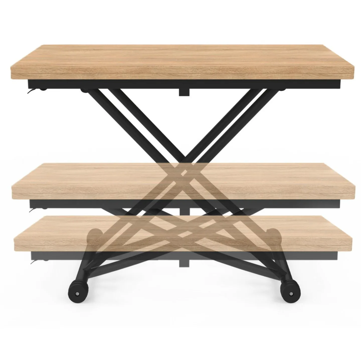 Table basse convertible en table à manger industrielle*IDMarket Clearance