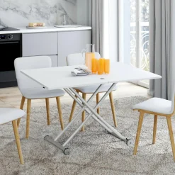 Table basse convertible en table à manger blanche*IDMarket Hot