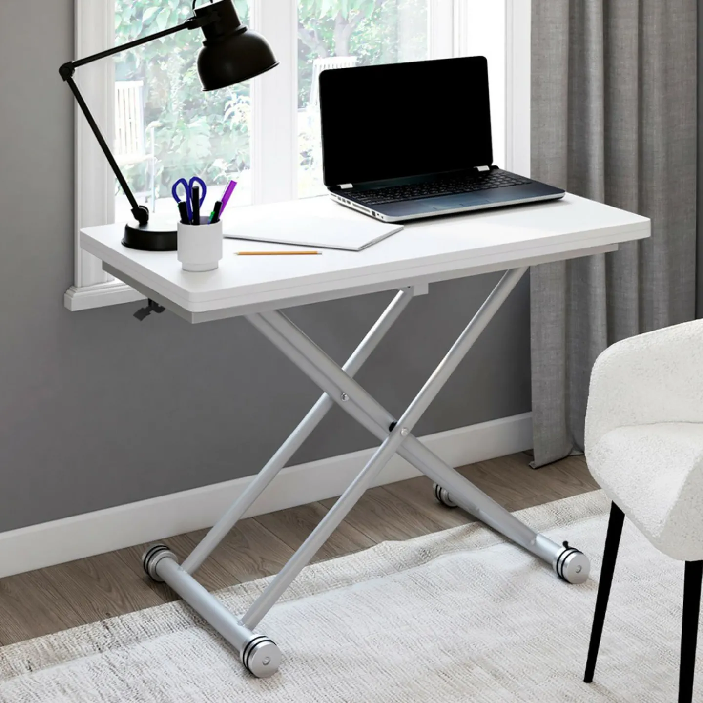 Table basse convertible en table à manger blanche*IDMarket Hot