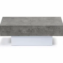 Table basse coulissante en bois blanc et plateau effet béton*IDMarket New