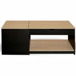 Table basse double plateau relevable noir et bois*IDMarket Clearance