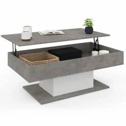 Table basse effet béton et blanc*IDMarket Clearance