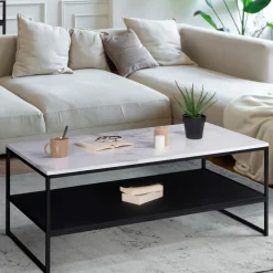 Table basse effet marbre double plateau*IDMarket Discount