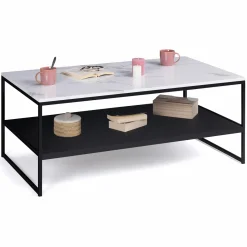 Table basse effet marbre double plateau*IDMarket Discount