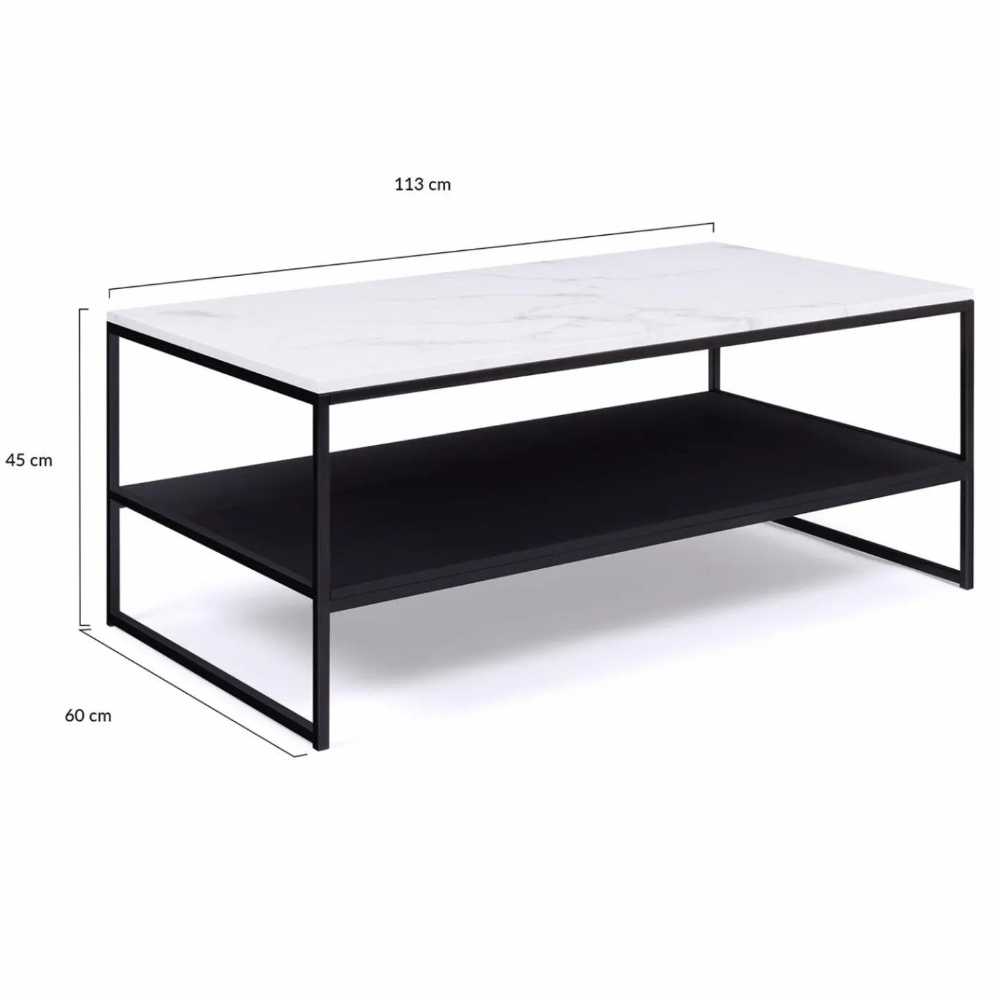 Table basse effet marbre double plateau*IDMarket Discount