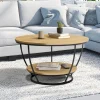 Table basse filaire ronde double plateau*IDMarket