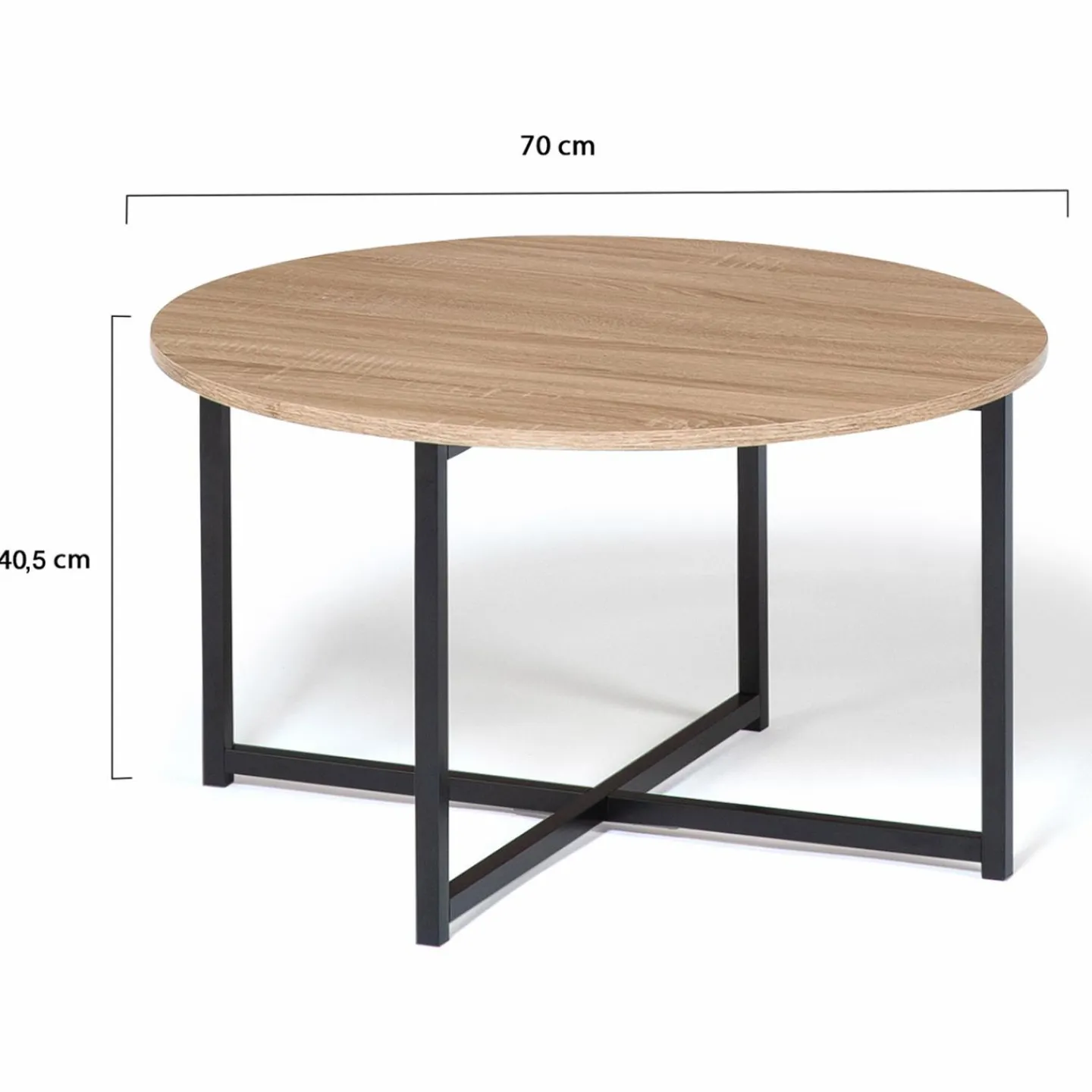 Table basse industrielle ronde bois et métal*IDMarket Hot