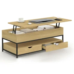 Table basse industrielle rectangulaire plateau relevable*IDMarket Best