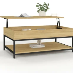 Table basse industrielle plateau relevable avec étagère*IDMarket
