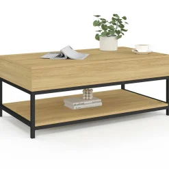 Table basse industrielle plateau relevable avec étagère*IDMarket