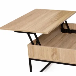 Table basse industrielle carrée avec plateau relevable*IDMarket