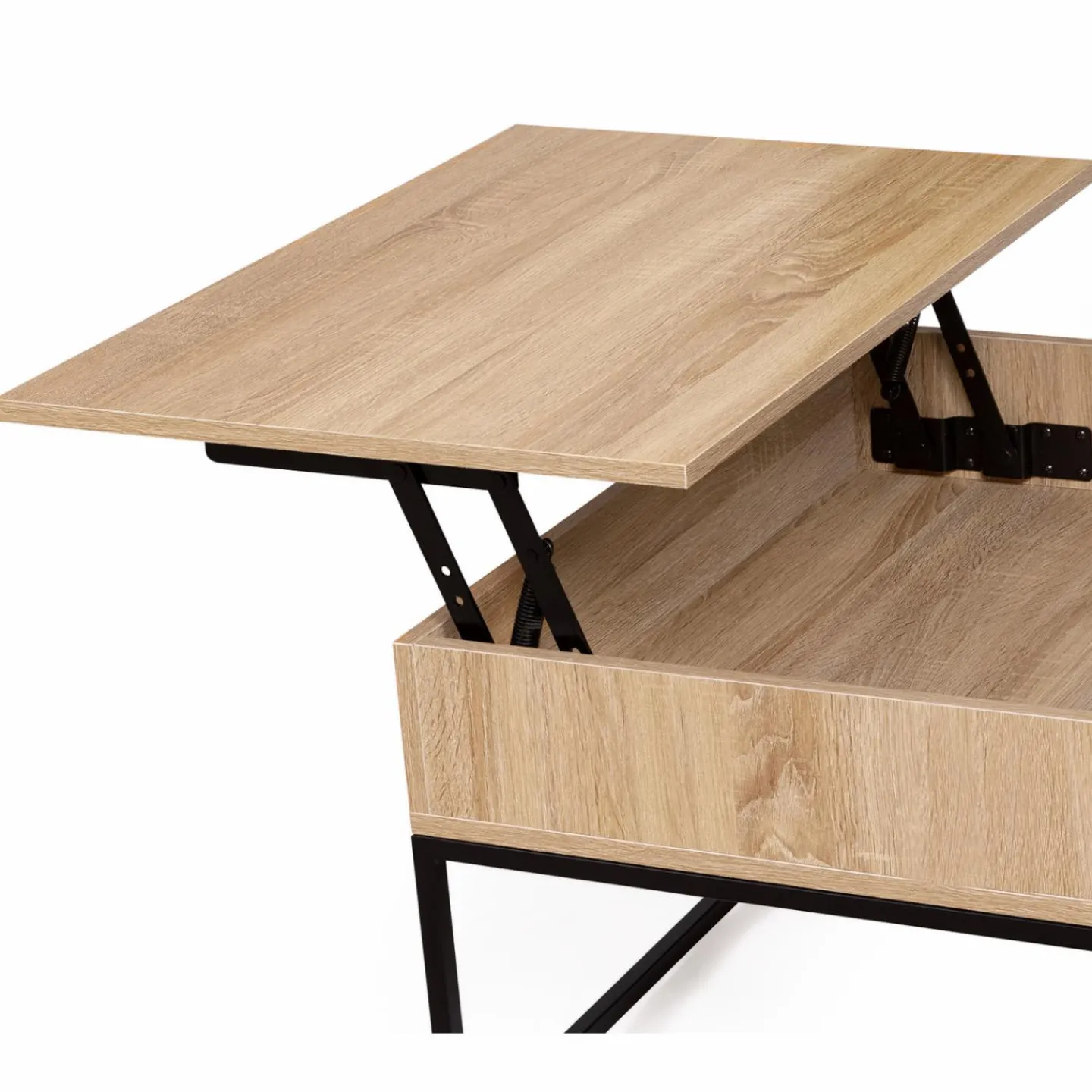 Table basse industrielle carrée avec plateau relevable*IDMarket