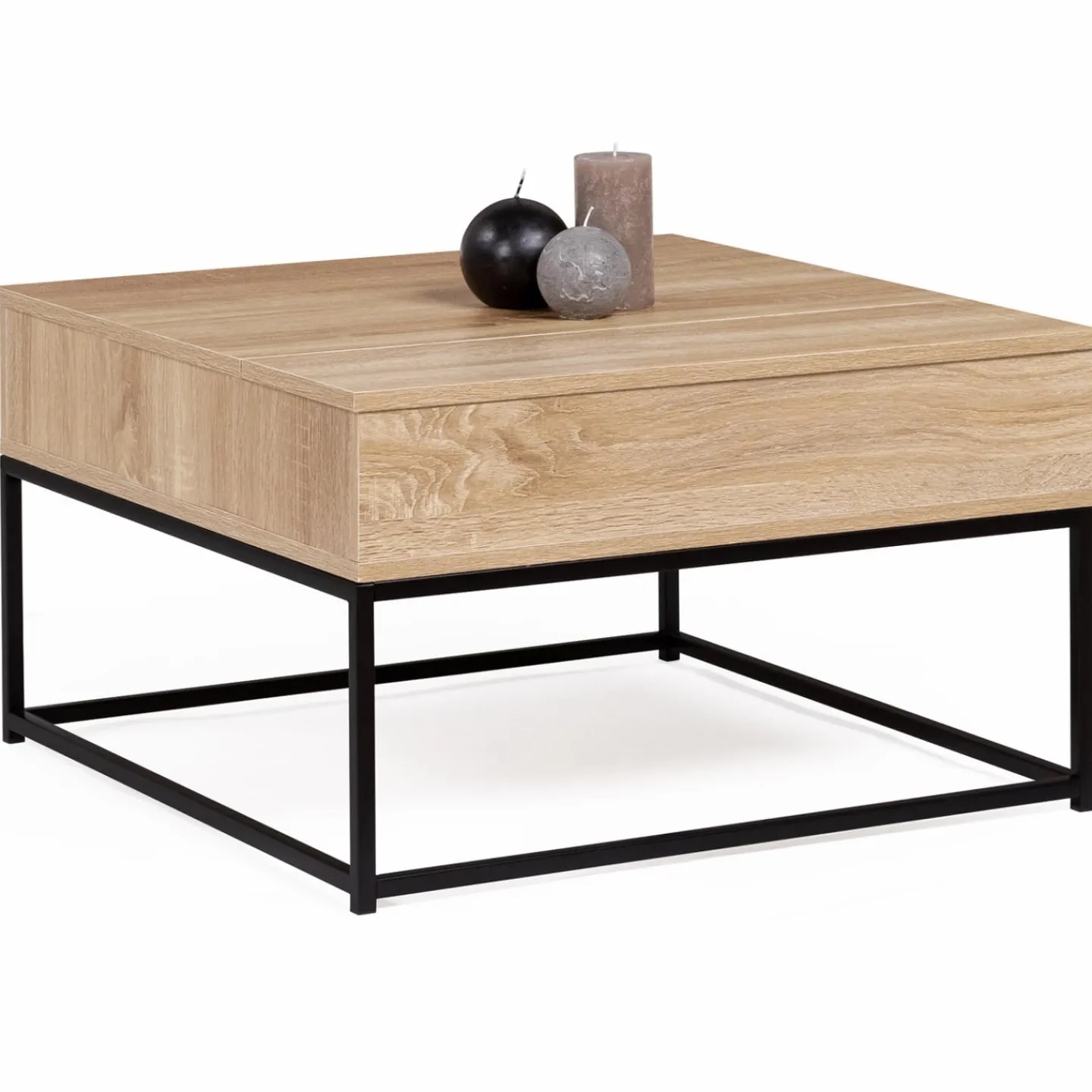 Table basse industrielle carrée avec plateau relevable*IDMarket