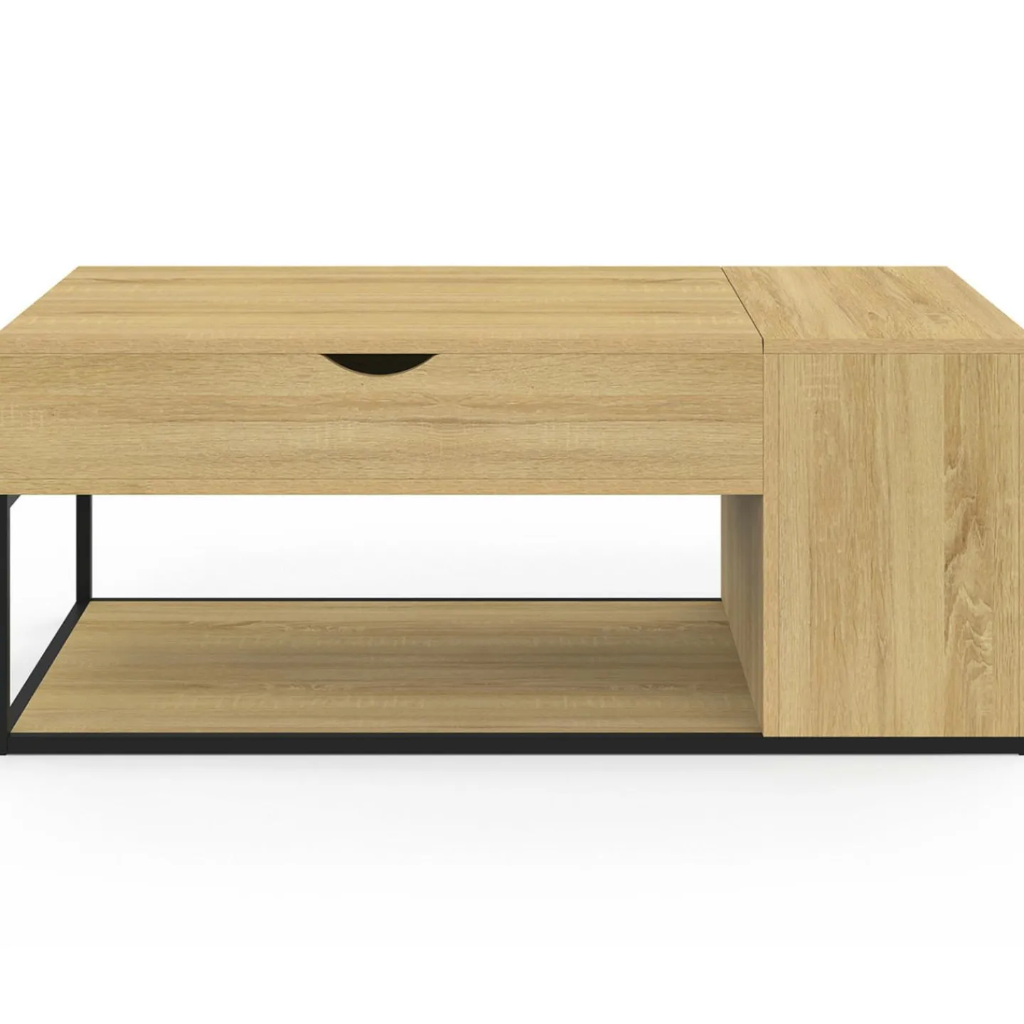 Table basse industrielle plateau relevable avec coffre*IDMarket Online