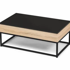 Table basse industrielle avec plateau relevable noir*IDMarket Clearance