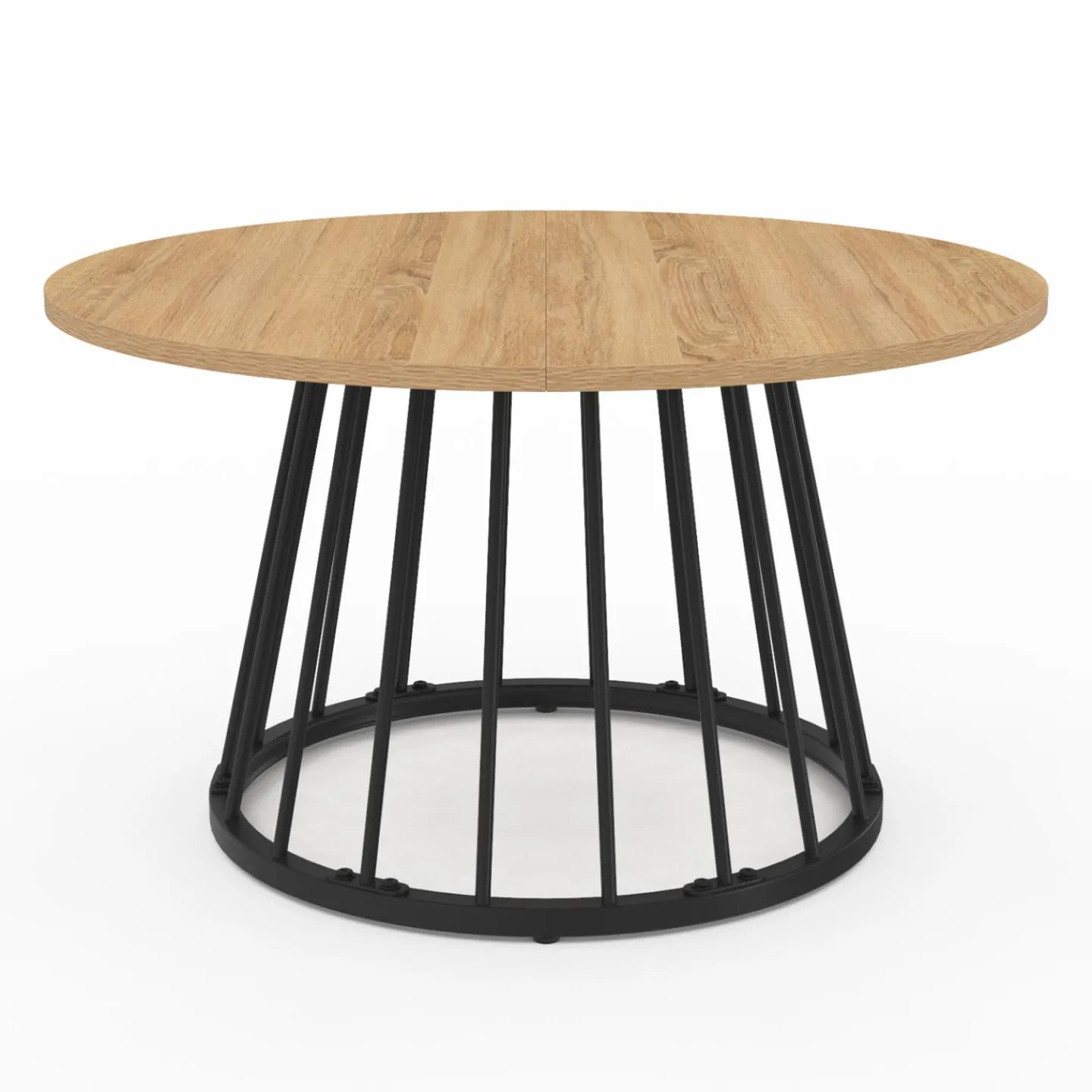 Table basse industrielle ronde 70 cm bois et métal*IDMarket Discount