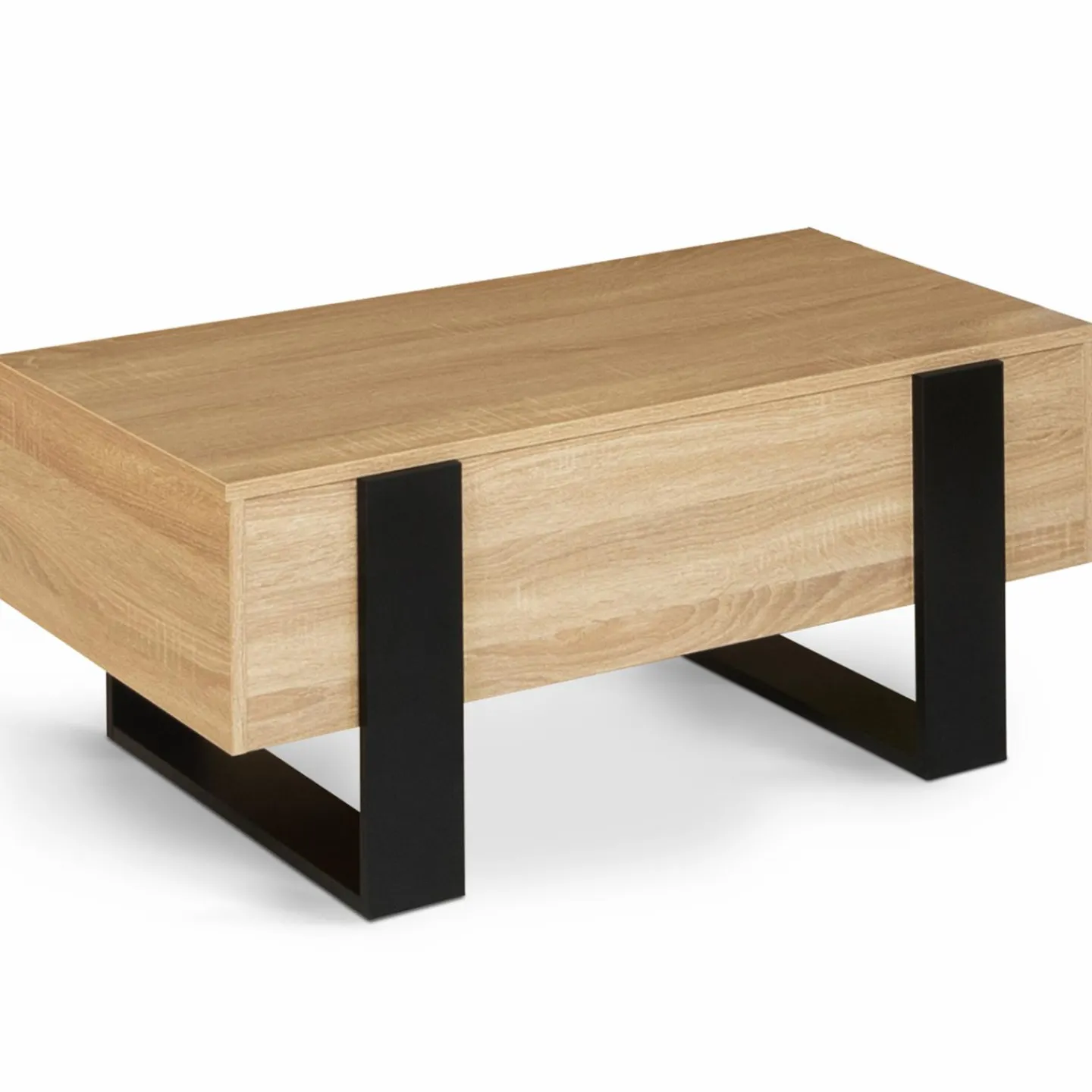 Table basse industrielle relevable bois et noir*IDMarket Online
