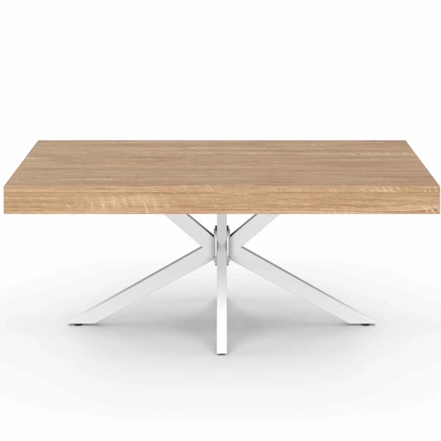 Table basse industrielle rectangulaire bois et blanc 110 cm*IDMarket Clearance