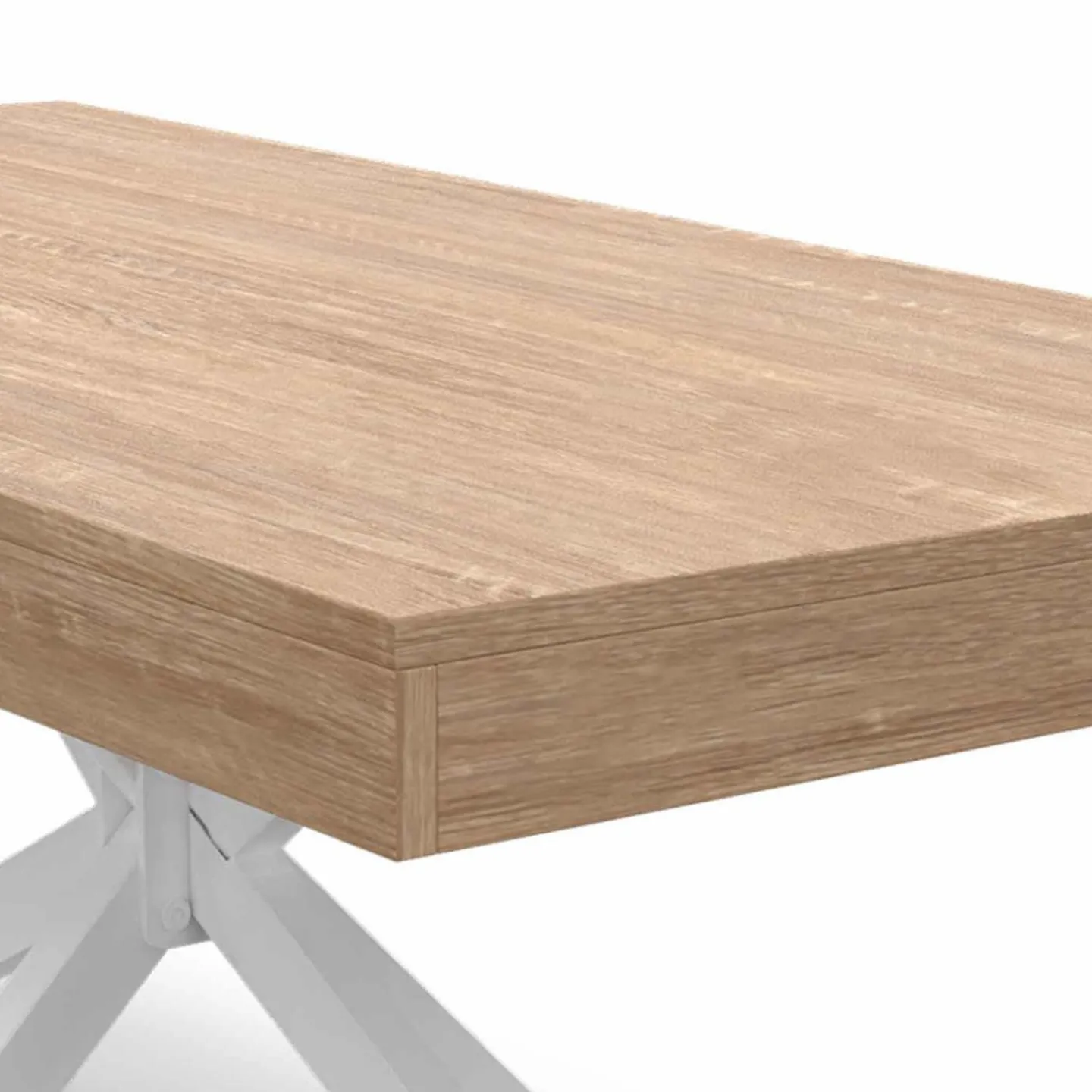 Table basse industrielle rectangulaire bois et blanc 110 cm*IDMarket Clearance