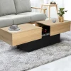Table basse moderne bicolore avec rangement mini bar intégré*IDMarket New