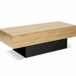 Table basse moderne bicolore avec rangement mini bar intégré*IDMarket New