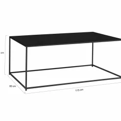Table basse métal noir mat 113 cm*IDMarket