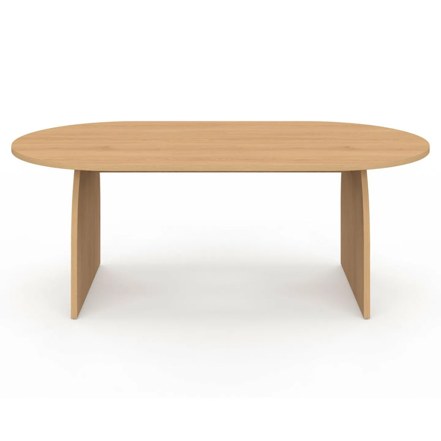 Table basse ovale pied central bois effet hêtre 110 cm*IDMarket Discount
