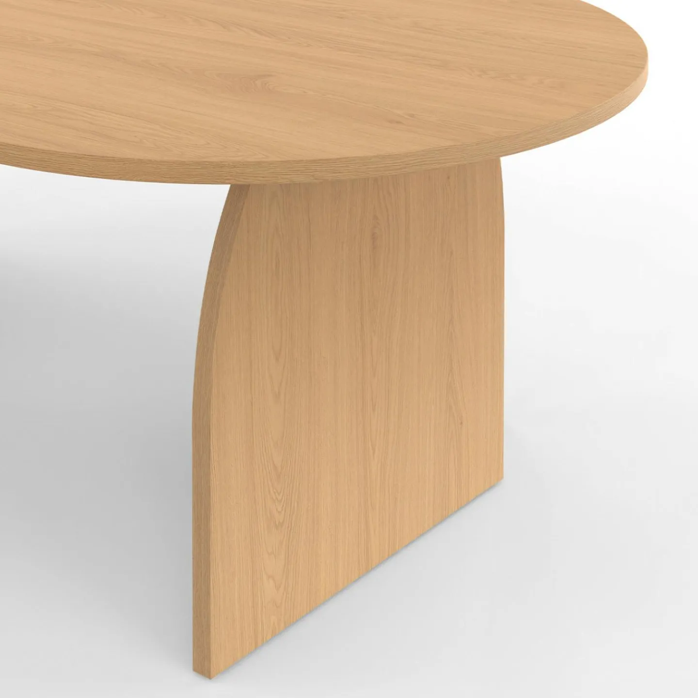 Table basse ovale pied central bois effet hêtre 110 cm*IDMarket Discount