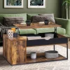 Table basse plateau relevable style industriel effet bois vieilli*IDMarket Sale