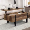 Table basse plateau relevable bois foncé pied épingle*IDMarket New