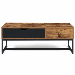 Table basse plateau relevable style industriel 1 tiroir*IDMarket New