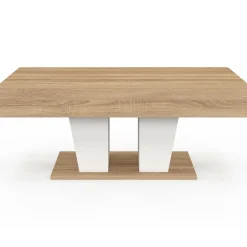 Table basse plateau relevable rectangulaire bois et blanc*IDMarket Sale