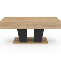 Table basse plateau relevable rectangulaire bois et noir*IDMarket Clearance