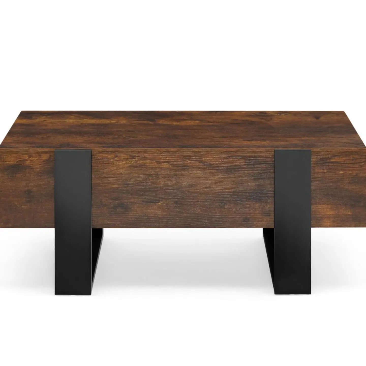 Table basse rectangle avec tiroirs 100cm bois et noir*IDMarket