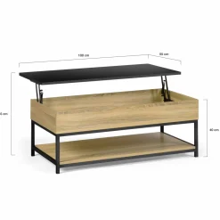 Table basse rectangle design industriel*IDMarket Hot