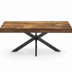 Table basse rectangle pied araignée bois foncé et noir*IDMarket Online