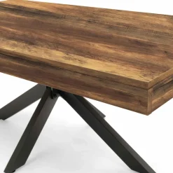 Table basse rectangle pied araignée bois foncé et noir*IDMarket Online