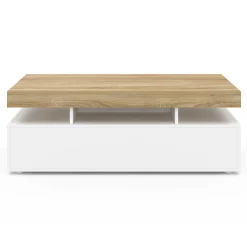Table basse rectangulaire 2 tiroirs blanc*IDMarket Sale