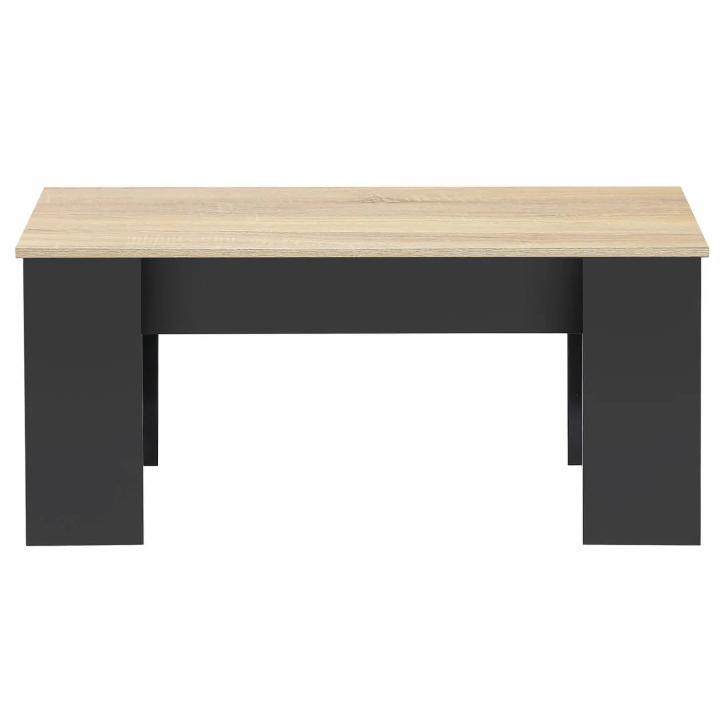 Table basse rectangulaire relevable bois noir et imitation hêtre*IDMarket Online