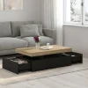 Table basse rectangulaire 2 tiroirs noir*IDMarket Discount