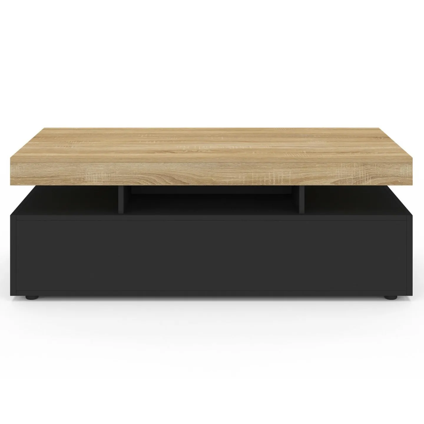Table basse rectangulaire 2 tiroirs noir*IDMarket Discount