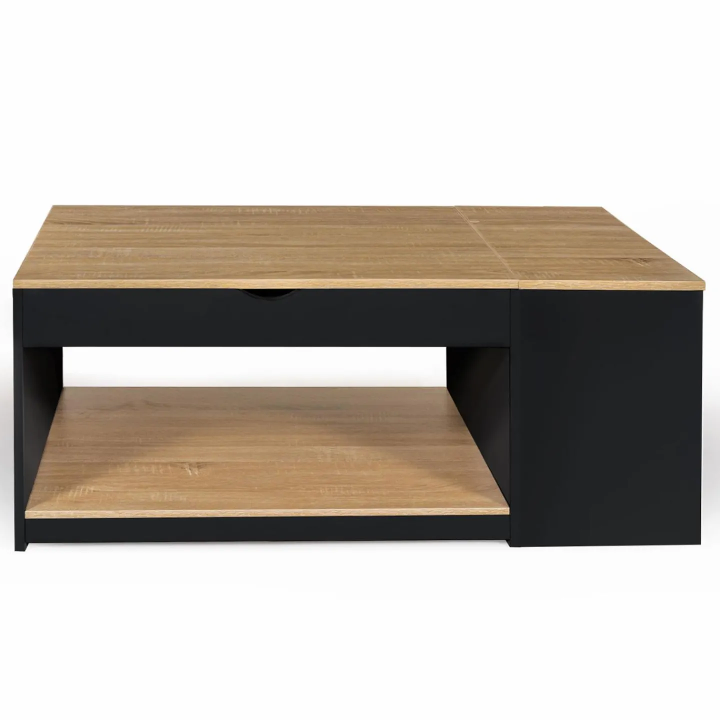 Table basse relevable bois noir et façon hêtre*IDMarket New