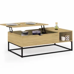 Table basse relevable bois et métal avec rangements*IDMarket Sale