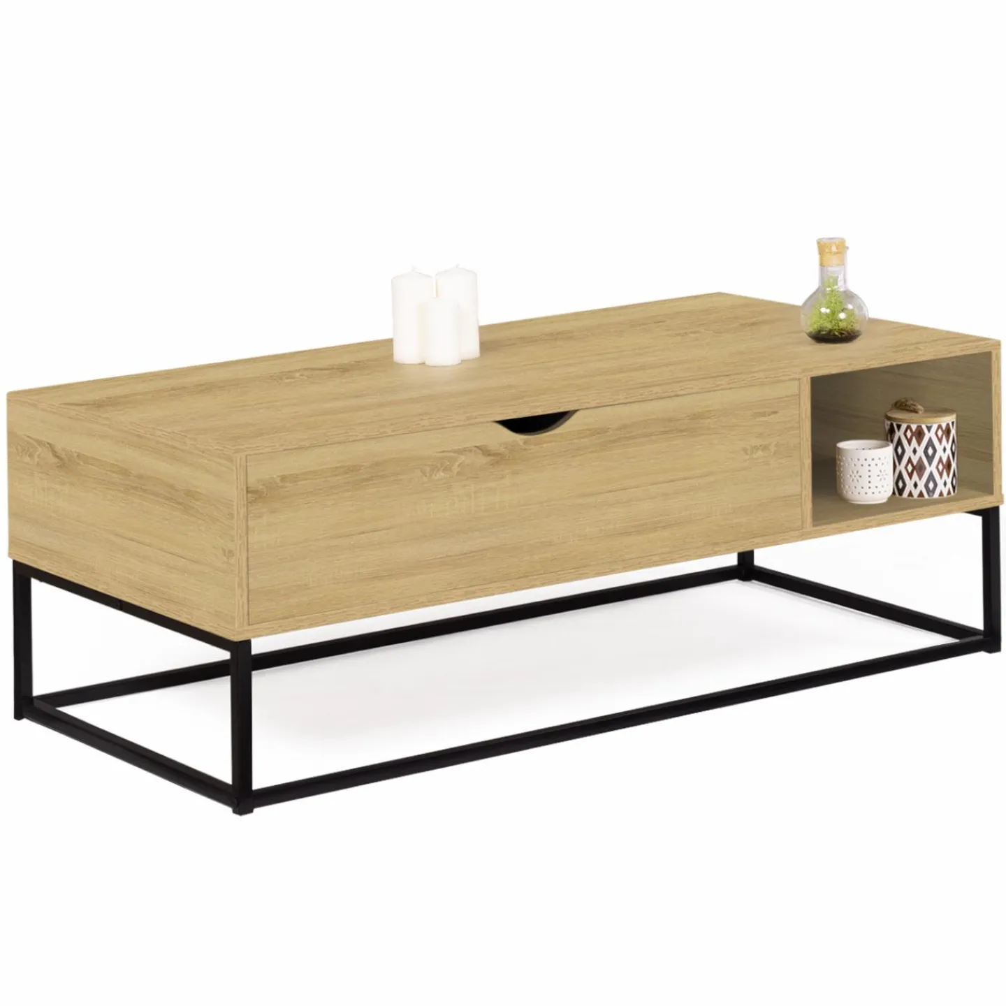 Table basse relevable bois et métal avec rangements*IDMarket Sale