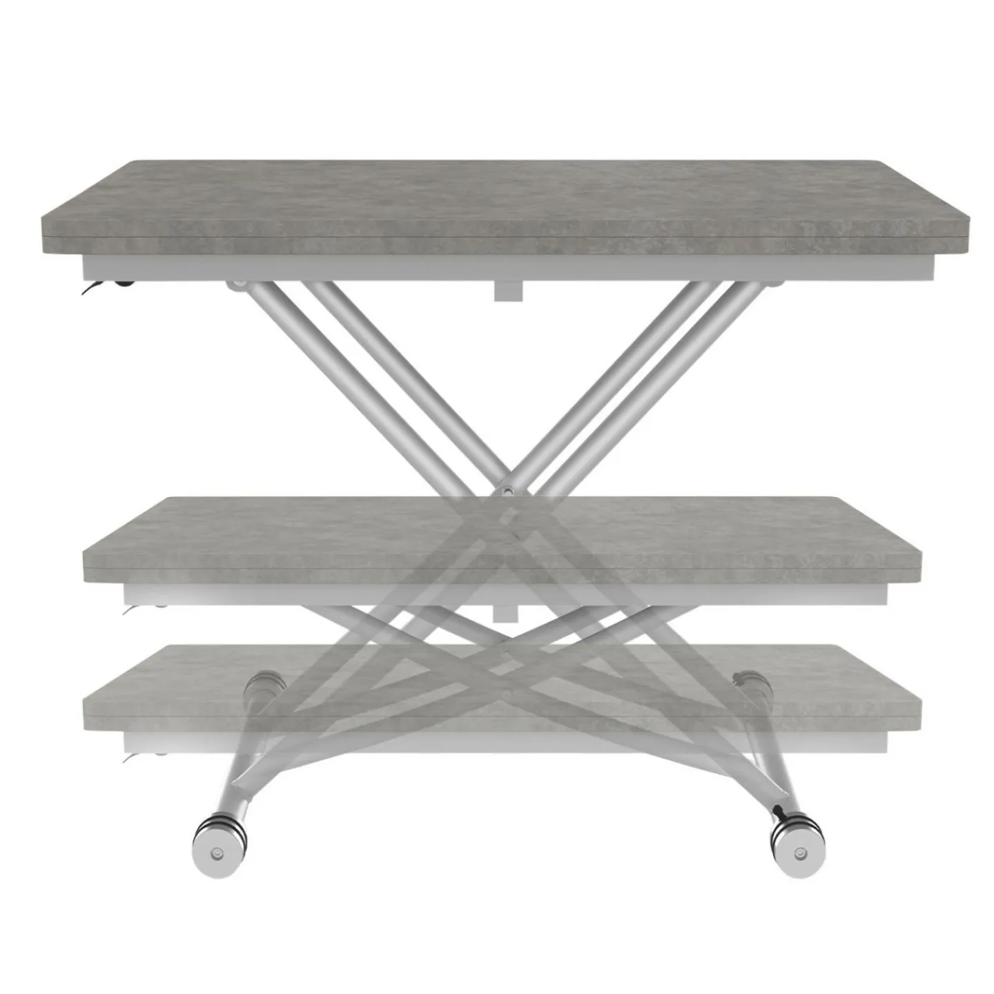 Table basse relevable en table à manger moderne avec plateau effet béton*IDMarket Hot