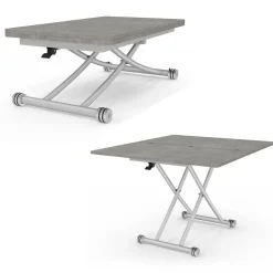 Table basse relevable en table à manger moderne avec plateau effet béton*IDMarket Hot