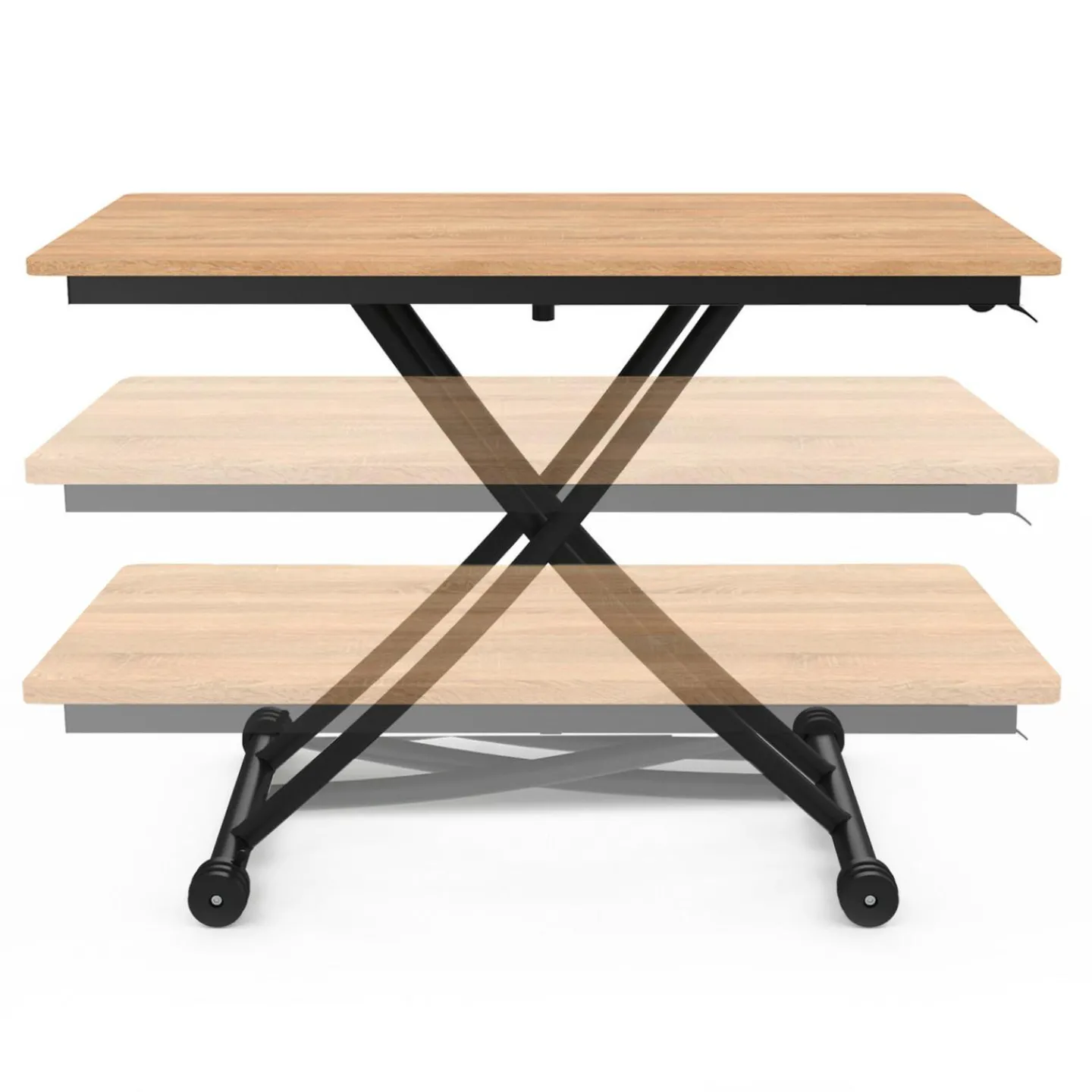 Table basse relevable en table à manger industrielle*IDMarket Clearance