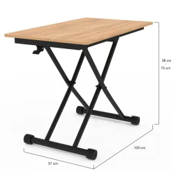Table basse relevable en table à manger industrielle*IDMarket Clearance