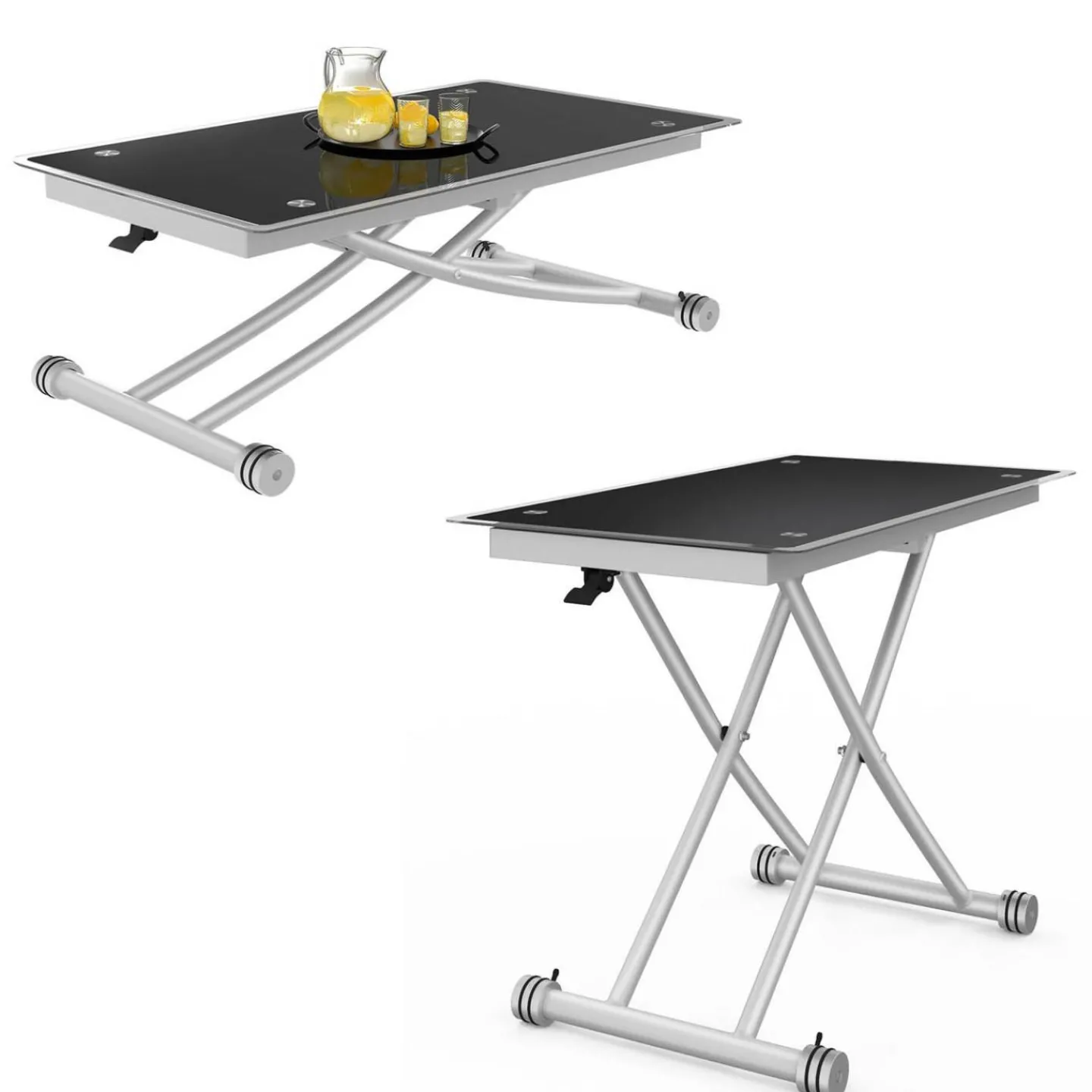 Table basse relevable en table à manger verre trempé*IDMarket Sale