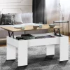 Table basse relevable rectangulaire bois blanc et imitation hêtre*IDMarket Outlet